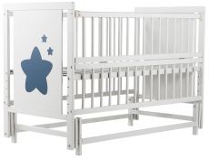 Детская кроватка Babyroom Звездочка Z-02 маятник, откидной бок бук белый